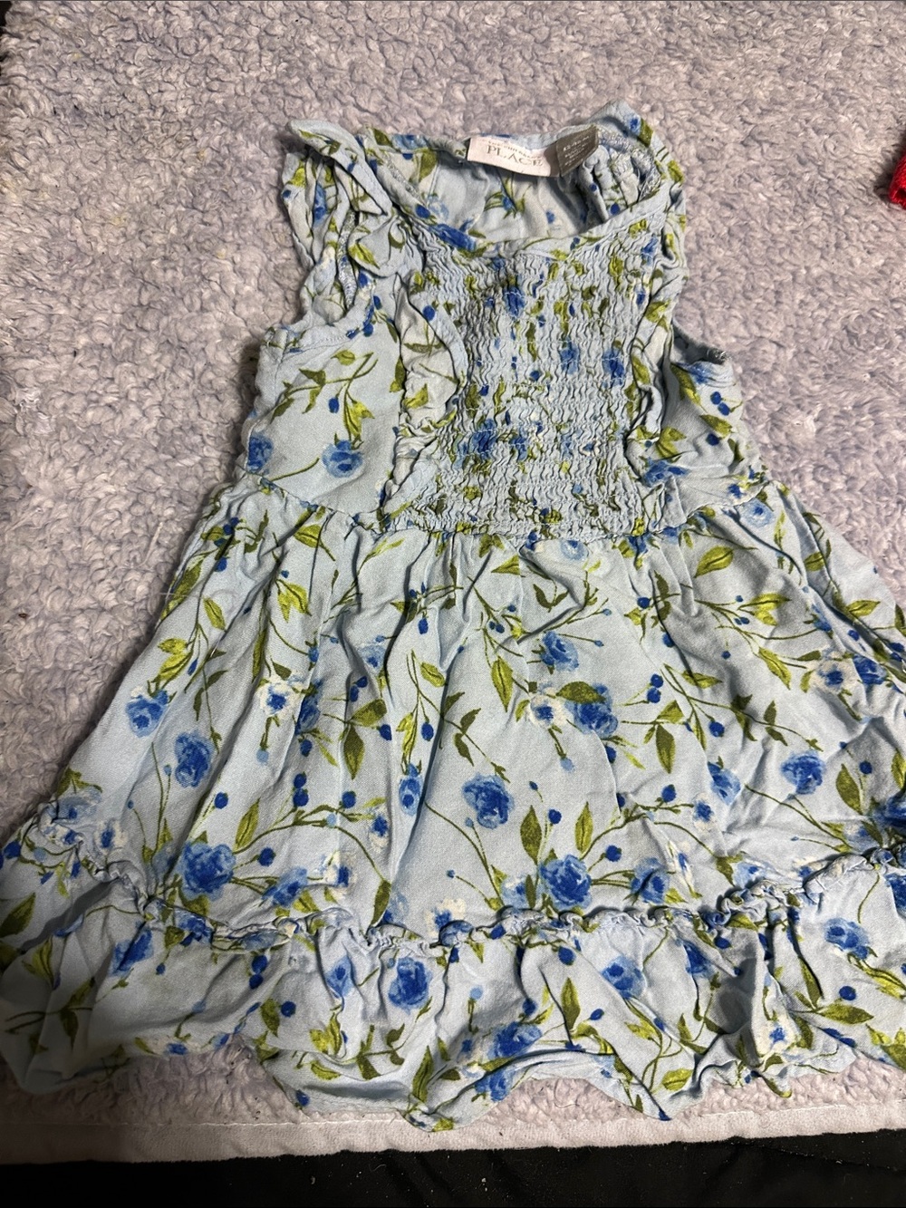The Children's Place Light Blue Smocked Floral Dress - Picture 1 of 1